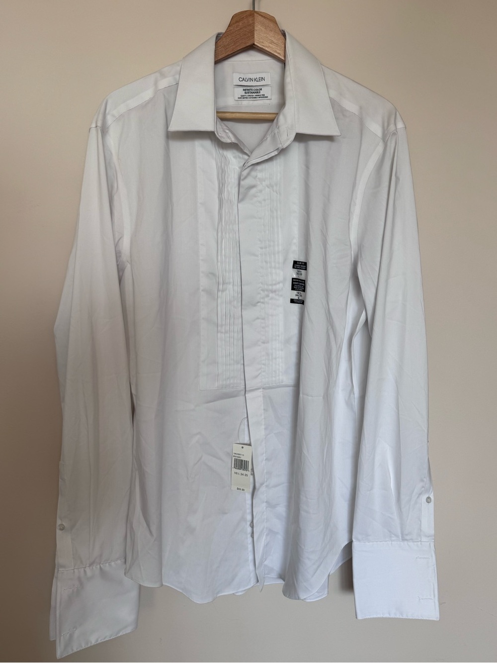 NWT Calvin Klein White Men's Slim Fit Dress Shirt